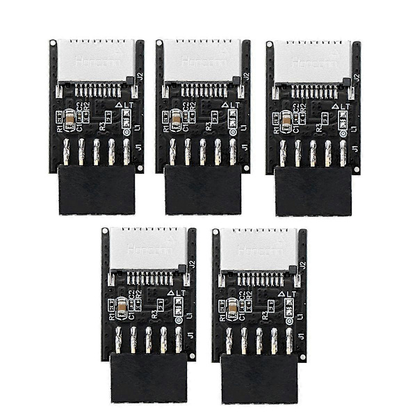 5 STK USB Frontpaneladapter Type-E Hunn til USB 2.0 9 PIN Hunn Adapter Header for Datamaskin Hovedkort H8WD