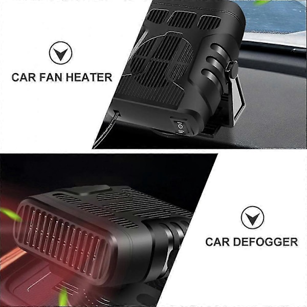 Bilvärmare 12V 12 Volt Portabel Varmluftsfläkt Avfuktare Fordonsvärmare Fläkt Defogger Defroster