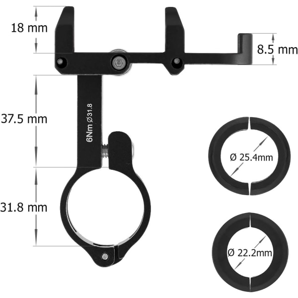 Sort Universal Motorcykel Telefonholder til Mobiltelefon, Smartphone