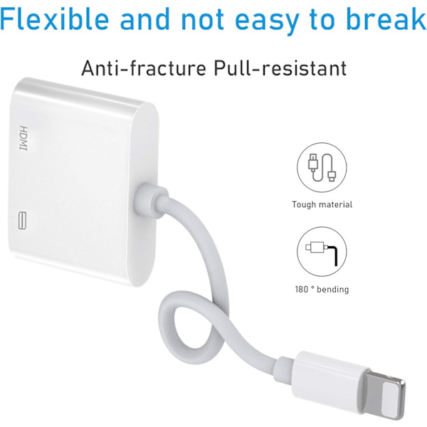 Lightning til HDMI Digital AV Adapter, 1080P Video og Lyd Synkronisering