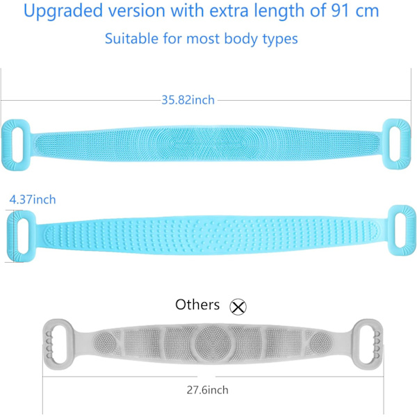 35,5 tum/90 cm Super Lång Rygg Scrubber Silikon Kroppsskrubb Be
