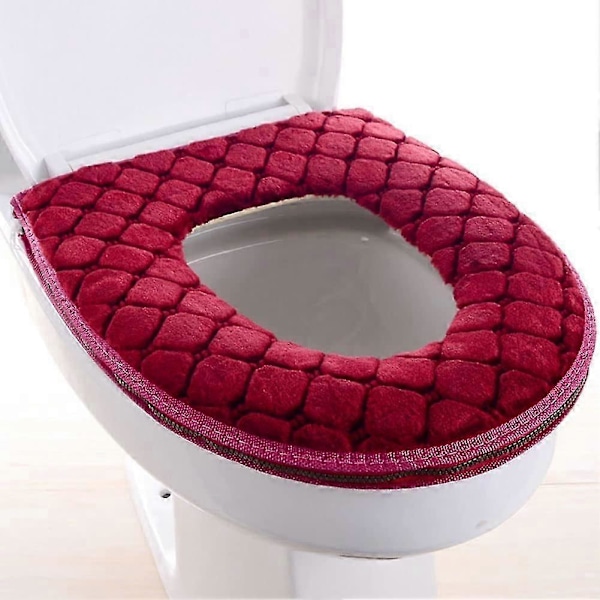WC-istuimen pehmuste, yleismallinen, vetoketjullinen (punainen)