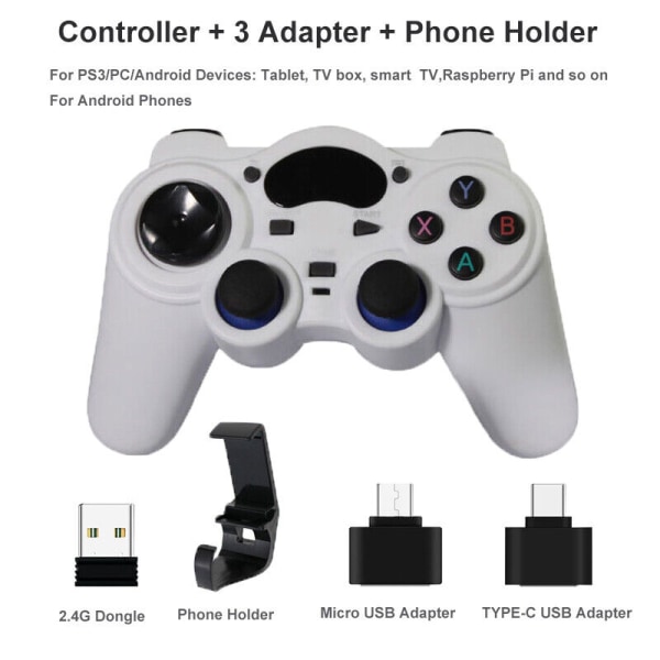 Trådløs Gamepad Joystick til PS3 PC TV Box Android 2.4G