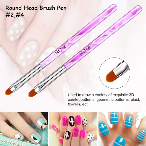 *7 st Akryl Nagelborstar Set med UV Gel Applicering*