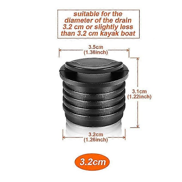 8 kpl 32 cm:n veneen tyhjennystulpat, kajakin tyhjennystulpat, kajakin tyhjennystulpat kajakkiin ja kanoottiin