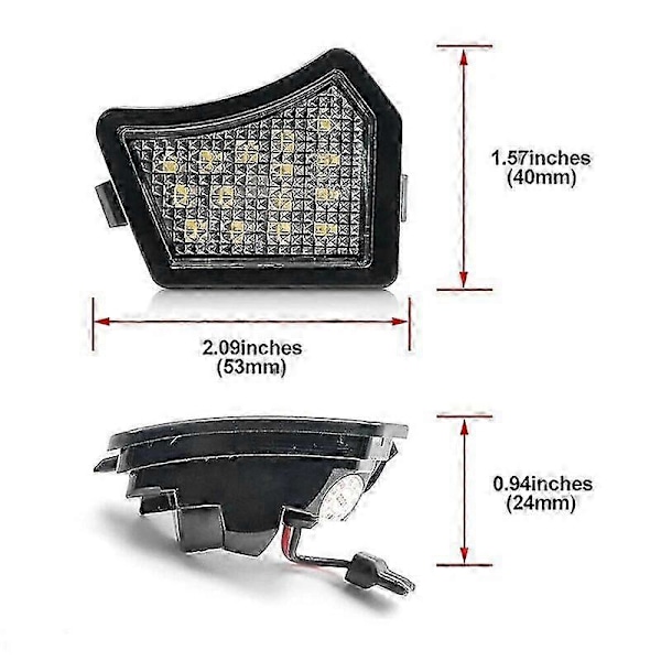 Bil Frontdør Spejl Pølselys Courtesy Lampe Linse Diamant Til Volvo V70 S60 S80 XC90 V50 C30 C70 V50
