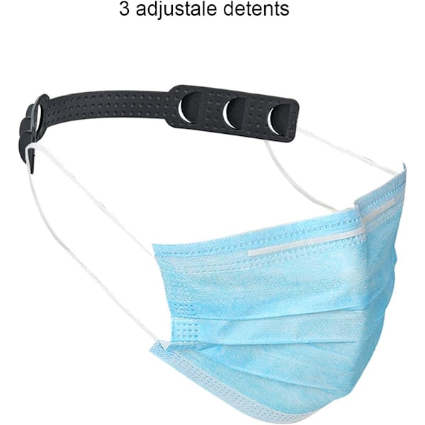*Justerbara öronmuffar med sällsynt Pearl mask extender rem, lämplig för masker, mask extender krokar, för att förlänga mask, spänneband 10 stycken svart*