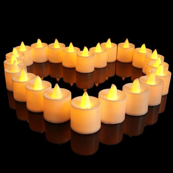 Set med 24 st Flameless Batteridrivna LED-Ljus, Realistiska och