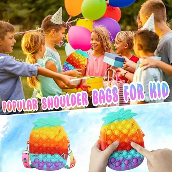 #Pop It -lompakko Fidget-lelupaketin kanssa, Pop It -käsilaukku tytöille, Pop It -laukku #