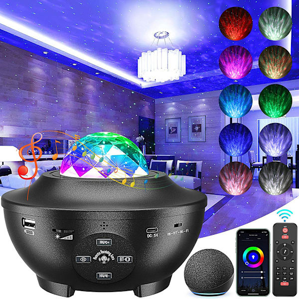 Stjärnhimmelsprojektor, Stjärnlampa Galaxy Projektor LED Planetarium P