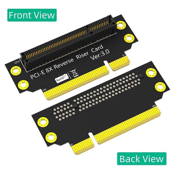 PCI-E 8X 3.0 90 Graders Omvendt Han til Hun Riserkort til 2U Server (Installationsretning mod CPU)