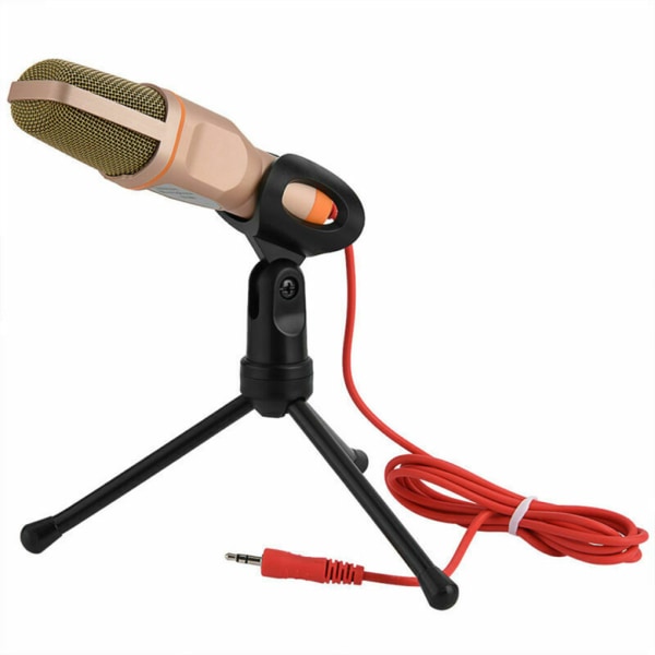 #Mico USB-mikrofon for PC, Laptop, PS4, PS5 med 3,5 mm og USB-tilkoblinger, kabel på stativ - Svart#