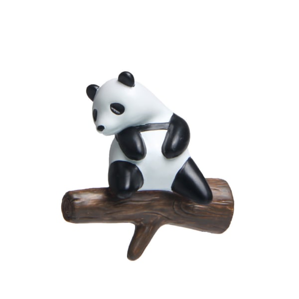 #1 stk Panda magnetisk køleskabsmagnet sidder på træ#