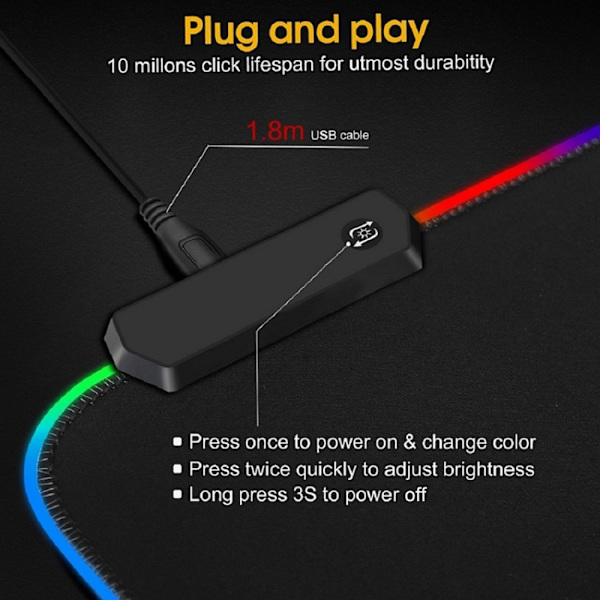 #250*350*4MM, RGB Gaming Musematte LED Musematte#