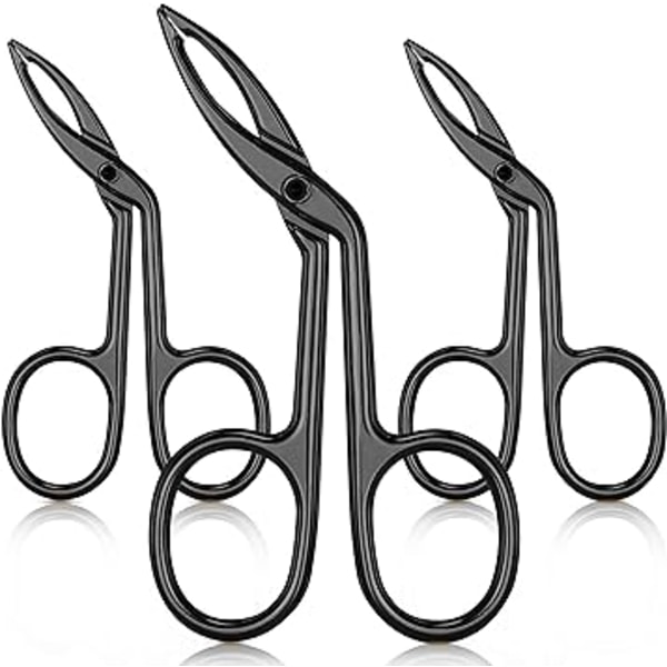 3-pack Ögonbryn (svartpläterad) sax Pincett, saxhandl