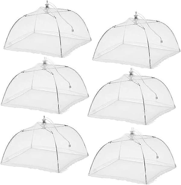 (6-pack) Stor Pop-Up Nätmatsskyddstältparaply, 43 cm, Återanvändbart och Vikbart Utomhus