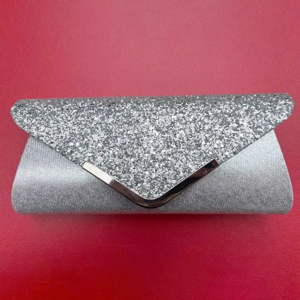 /#/Kveldsveske Kvinner Glitter Konvolutt Clutch Bag Halskjede Øredobber/#/