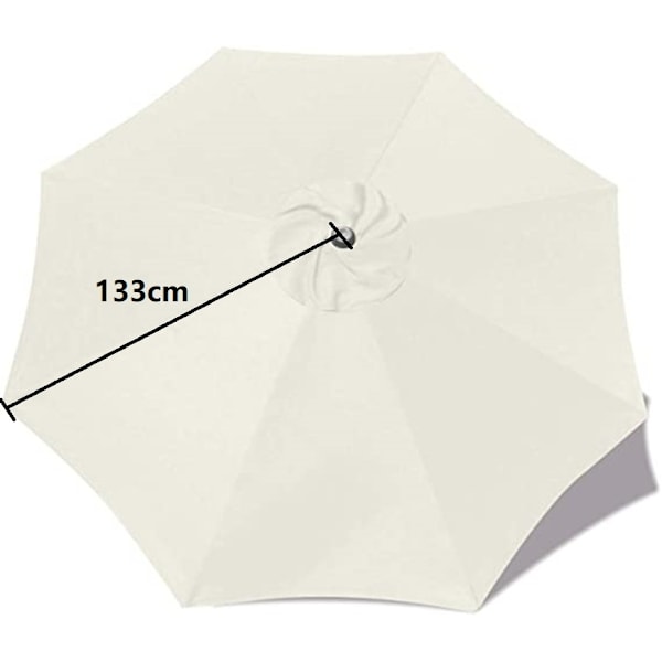 *Reserveovertræk til parasol - 8 ribben - Diameter 2,7m - Vandtæt - UV-beskyttelse - Reservebetræk - Beige*