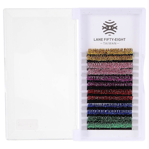 6 Par Glitter Fargede Vippe Extensions Løse Øyevipper DIY Sminketilbehør For Øyesminke