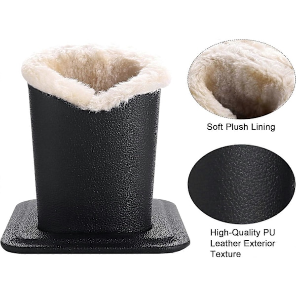 Glasögonhållare, PU Läder Glasögonhållare Ställ med Mjuk Plyschfoder - 2-pack (Svart, 1-pack, 2 Fack)
