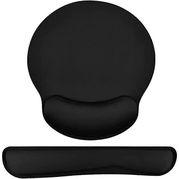 Musmatta, Ergonomisk musmatta + tangentbords handledsstöd set för dator/laptop, halkfri gummibas memory foam handledsstöd set för lindring Getti