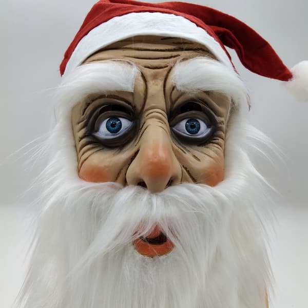 #Latex Julemandmaske (Blå Øjne)#