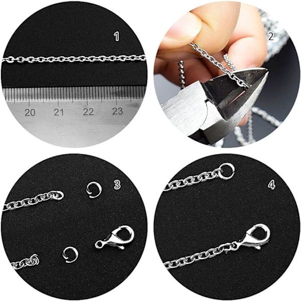39,4 fot Smyckeskedja 2 x 3mm Järn Halsband Kedja med