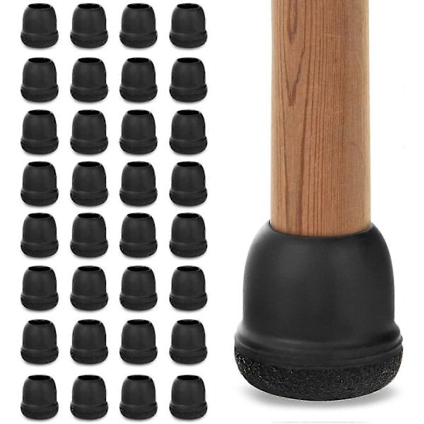 32 Stolarbensskydd med Filt, Silikon Stolsbensskydd, Stolsdynor, Lämpliga för Runda Ben med Diameter 19-25 mm