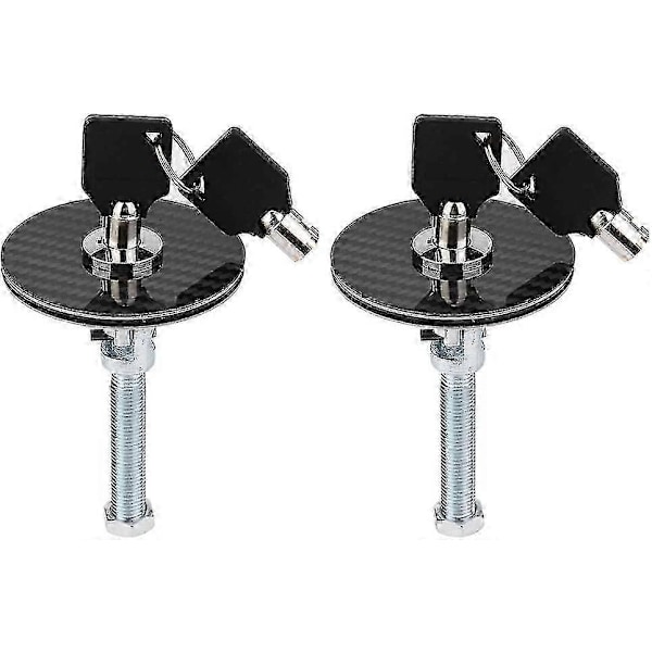 Hurtigudløsning, Universal Carbon Style Motorhjelmslås Nøgle Pin Kit 2 stk. Sort