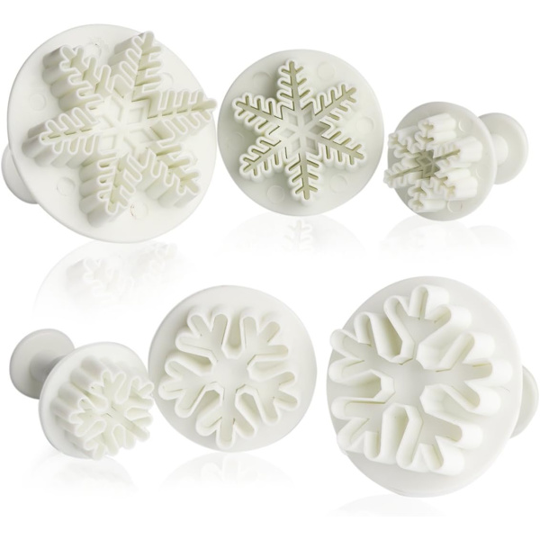 Set med 6 snöflingeskakutsformar