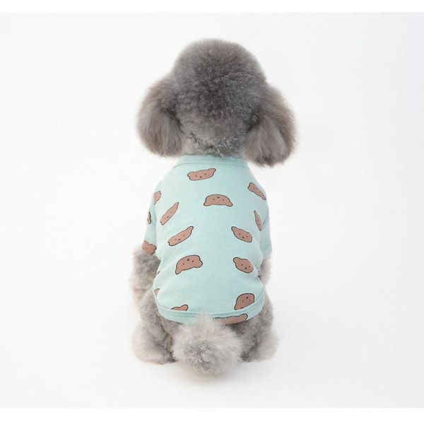 Hundkläder valpkläder kattkläder teddy pomeranian bichon två fötter apparelLGrön
