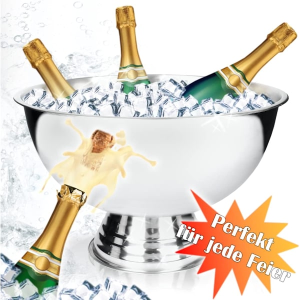 Champagne-bøtte i rustfritt stål, 40 cm (Champagnerschale)