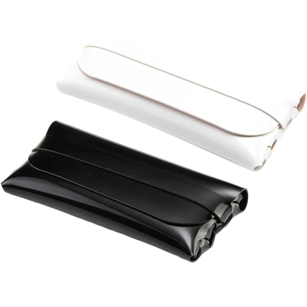 2 pcs Black and White Sunglasses Leather leather glasses pouch l