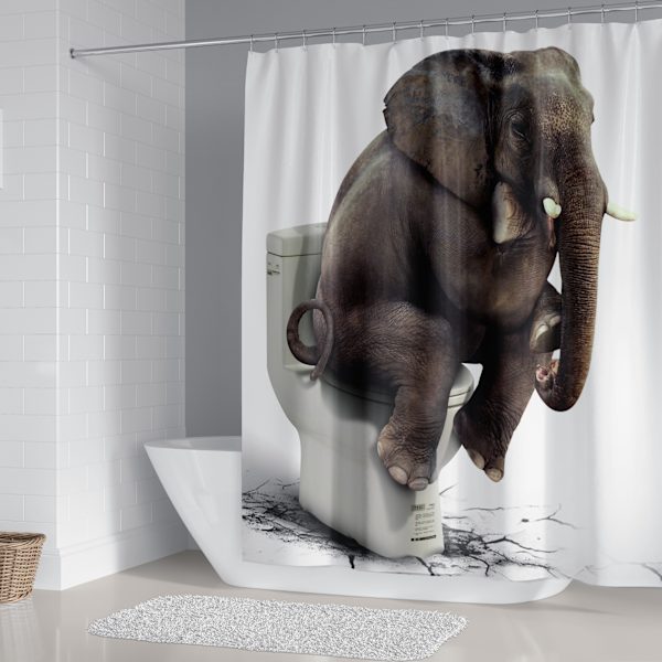 #Duschdraperi, elefantbajs, vattentätt, 180*200cm#