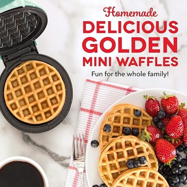 Mini Maker for Individuelle Vafler, Hash Browns, Keto Chaffles osv.