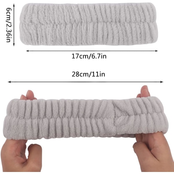 4 Makeup-Hårband, Elastiskt Hårband i Mikrofiber, Tvätbart Hårband F