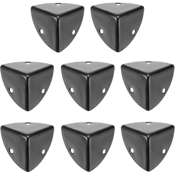 8 stk. 2,8 x 2,8 x 2,8 cm Metallhjørnebeskyttere for Dekorative Møbler (Svart)