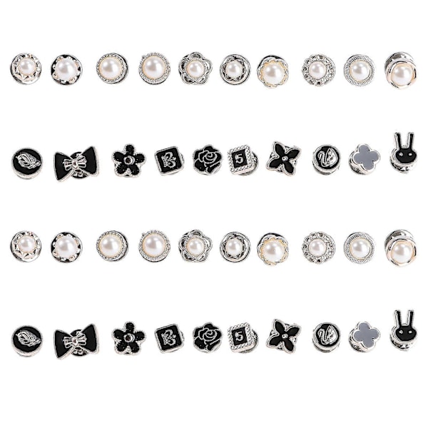 40 kpl Rhinestone Rintakoru Rintakoruja Naisten Vaatetus Asusteet Pikakiinnitysnapit Vaatteet Helminappi Kimppu Koriste Rintakoru