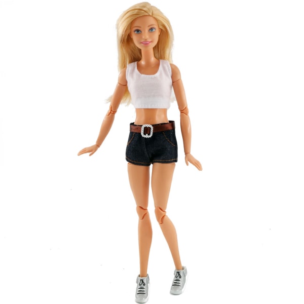 4st 11 tum sexig Barbie docka kläder set, jeans, klänning, casual klädsel
