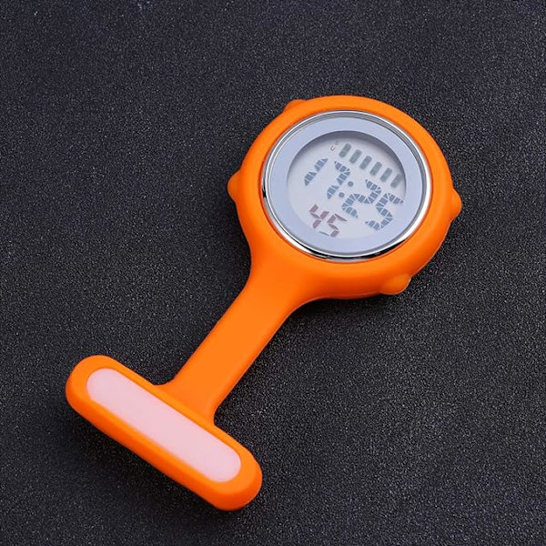 1 stk Sygeplejerske Ur Brosche Sygeplejerske Ur (Orange) med Klips til Læge