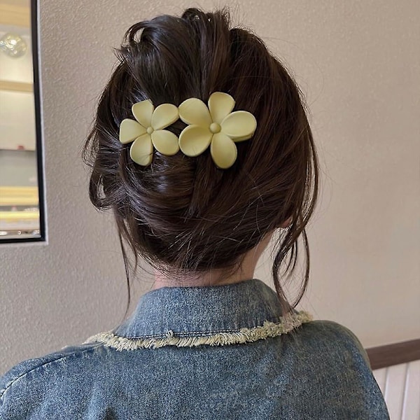Blomsterhårklemmer Matte Franske Hårklemmer Blomster Hårklemmer Hårklemmer Sklisikre Hårklemmer Grip Elegante Dame Hårtilbehør Jenter Bryllup Sommer