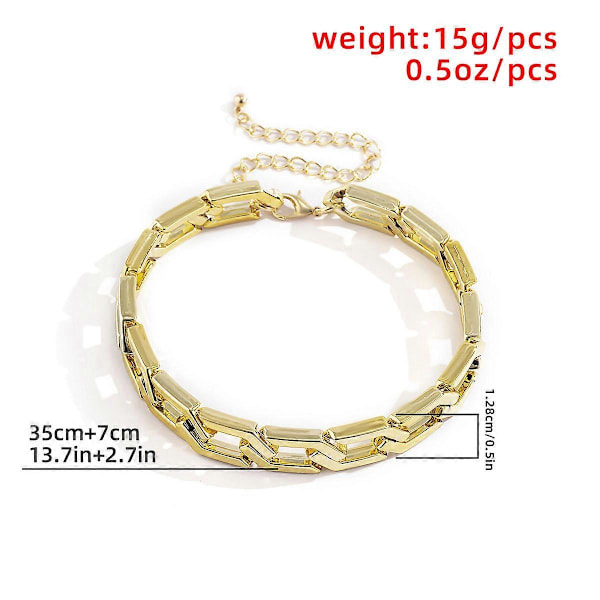 Cubansk Chunky Link Kæde Choker Unisex Punk Stil Tyk Bred Halskæde