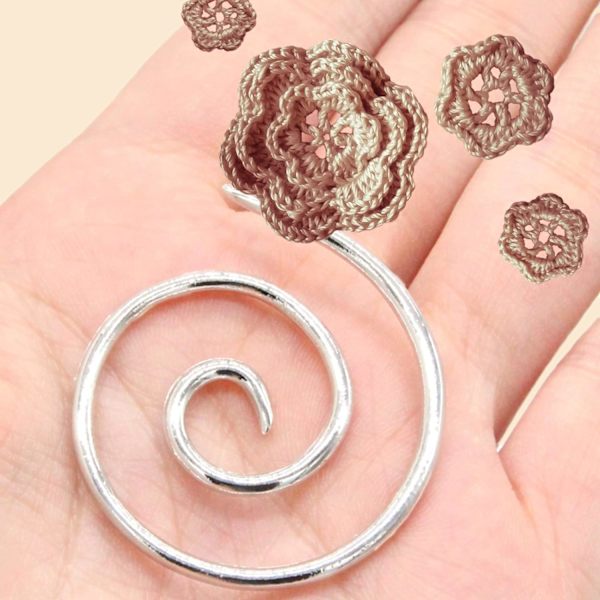 #3 stycken spiral sticknålar, böjda vävnålar, spiral#