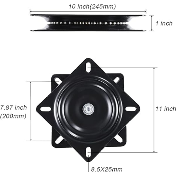 2-pack 10 tum Barstol Swivelplatta Ersättning, 360 Grader Rotation