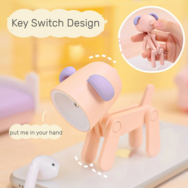 Pink Dinosaur LED Natlampe Mini Sød Kæledyrslampe Student