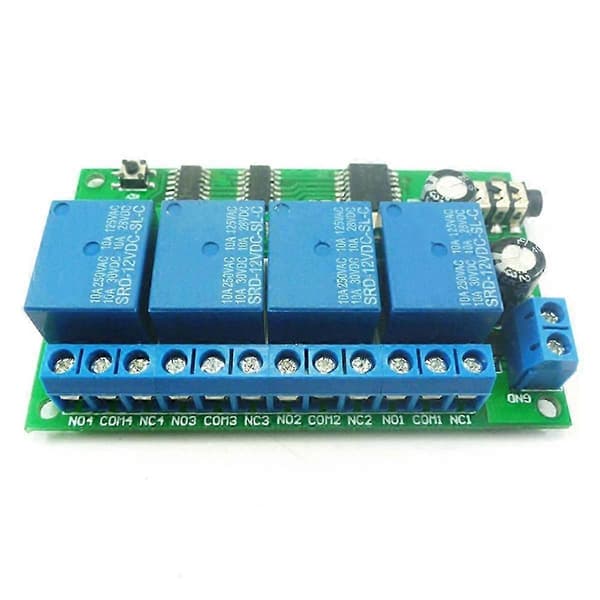 AD22B04 4-kanals relé DTMF tonesignalde koder fjernkontroll relémodul 12V DC for PLC Smart H
