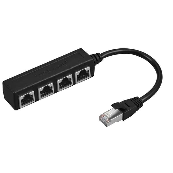 #RJ45 Ethernet Splitter Kabel 1 Han til 4 Hun Port LAN Ethernet#