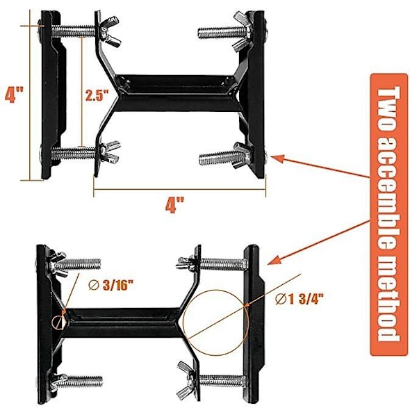 Sett med 3 Patio Paraplyklemmer, Patio Paraplyholder, Patio Paraplyholder, Klemme for Feste til Rekkverk, for Balkongparaply, Parasoll