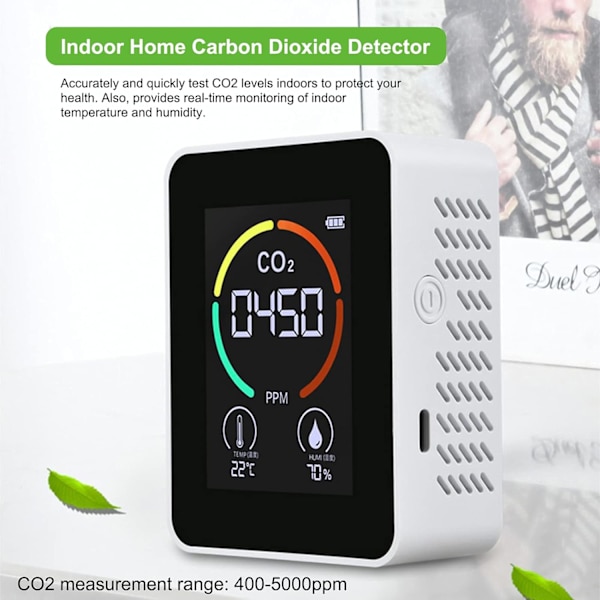 *Luftkvalitetsmonitor CO2-luftdetektor Kuldioxiddetektor Temp*