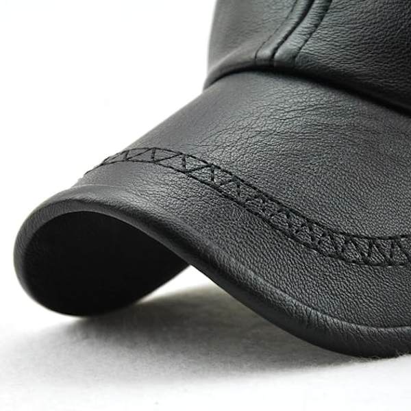 #Mænds Læder Baseball Cap Justerbar Kasket Sports Hat Hat Bonnet Flat Cap#
